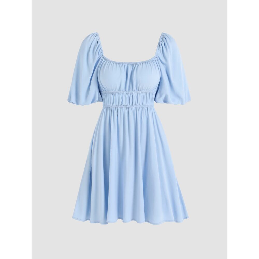 Cider Milkmaid Dress S | Blue Floral Pastel Smocked Puff Sleeve Coquette NWOT